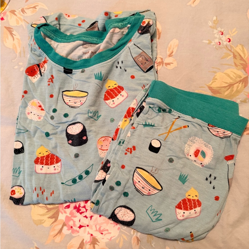 Little Sleepies Sushi Print Pajama Set. Size 9/10